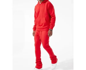 Survêtements pour hommes 100% coton molletonné Impression personnalisée Survêtement de jogging à capuche Ensemble pull à capuche avec poche kangourou - Product Image 3