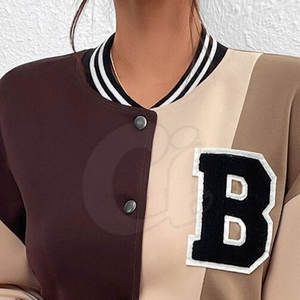 Veste Letterman pour femmes en tissu avec logo personnalisé, vêtements, veste Letterman pour femmes adultes - Product Image 4