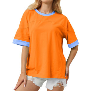 T-shirt ample en coton pour femme, style streetwear, sur mesure, OEM ODM, fournisseur direct d'usine - Product Image 2