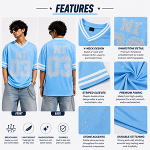 Oversized American Football Jersey Custom Number <b>Graphic</b> Mesh <b>Tee</b> Hip Hop Streetwear Fashion Shirt for Men Vintage Y2K Clothing - Product Image 2