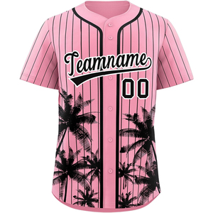 Jersey de softbol personalizado para jóvenes, camisa de béisbol con botón completo, sublimado uniforme de equipo, aparejos, sarga, nombre, número, bordado de puntada - Product Image 2