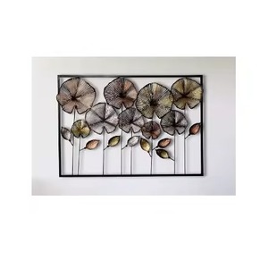 Décoration murale en métal doré blanc feuilles Art mural en métal suspendu parfait pour les décorations pour la maison pour le salon chambre à coucher - Product Image 3