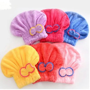 Gorro de pelo seco de terciopelo Coral, absorbente, fácil de secar, lazo de ducha, gorro de princesa grueso, <span class=keywords><strong>toalla</strong></span> para la cabeza - Product Image 1