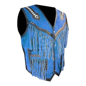 Gilet en cuir de bonne qualité, prix raisonnable, respirant, vêtements pour hommes, gilet en cuir de cow-boy pour la vente en ligne - Product Image 2