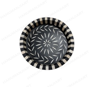 Premium Quality Ashoka Chakra Inspired <b>Round</b> <b>Serving</b> <b>Tray</b> Heritage Bone Inlay Design for Gifting and Decor - Product Image 1