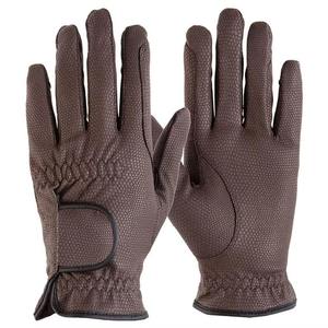 Gants d'équitation en cuir véritable pour homme, couleur unie, coupe classique, fermeture auto-agrippante, gants de grip équestre - Product Image 5