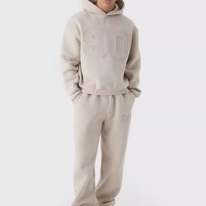 ชุดวอร์มแบบสวมหัวของผู้ชายโอเวอร์ไซส์ลายนูนชุดวอร์มแบบสวมหัวสไตล์ลำลองระบายอากาศได้ดี - Product Image 1