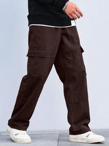 Pantalones vaqueros Cargo holgados de moda para hombre, ropa de calle informal duradera y cómoda, pantalones vaqueros de Hip Hop con bolsillos utilitarios - Product Image 3