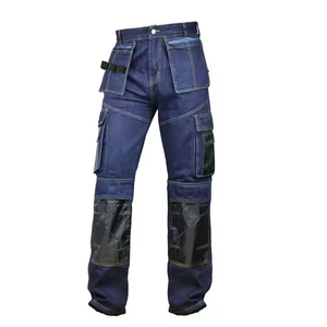 Men's Blue Polyester Breathable Work Pants with Multi Pockets and Abrasion Resistant <b>Knee</b> <b>Patches</b> for Industrial Use 2026 - Product Image 5