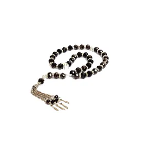 Tasbih de Alta Calidad Hecho a Mano con 33 Cuentas de Piedra y Madera, Cuentas de Oración para Musulmanes, Ramadán - Product Image 1
