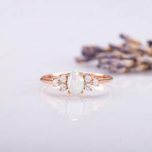 Opale pierre précieuse bague bijoux pour femmes argent Boho Style bijoux 925 argent Sterling tendance à la main bague cadeau pour elle - Product Image 2