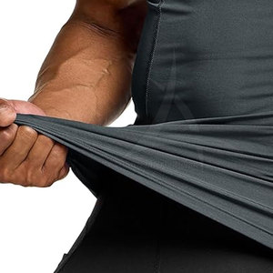 T-shirt de compression pour homme, coupe classique, athlétique, manches courtes, écologique, respirant, en élasthanne/polyester, séchage rapide pour - Product Image 4