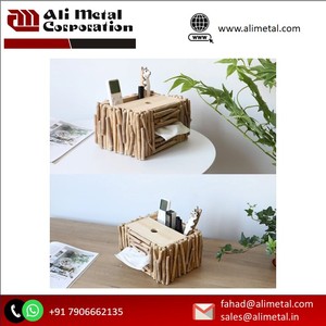 Caja de pañuelos de madera elegante, servilletero y dispensador de la más alta calidad para uso doméstico, servilletero decorativo de mesa elegante - Product Image 3