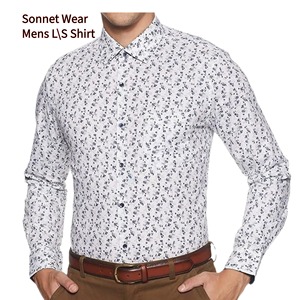 Custom AOP Printed Long Sleeve Cotton Casual Shirt Soft Knit for mens - Product Image 6