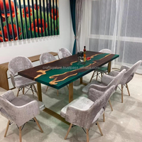 Magnifiques meubles de salle à manger en époxy pour maisons contemporaines vente en gros de tables en époxy à vendre
