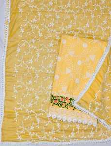 Exclusivo Dhwaja Export Vestido de seda de estilo étnico informal para mujer Traje de material con accesorios Todas las estaciones Patrón pintado a mano - Product Image 4