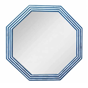 Le miroir en incrustation d'os à motif hexagonal de designer ajoute une touche élégante à tout espace, parfait pour la maison, le bureau, la chambre ou le salon - Product Image 5