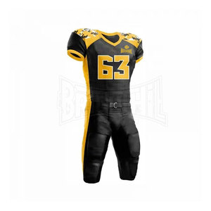 Vente en gros de vêtements de sport à col en V, numéro d'équipe personnalisé, uniformes de football américain sublimés OEM - Product Image 3