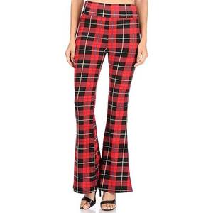 กางเกงขาบานพิมพ์ลายตารางหมากรุกของผู้หญิงกางเกง2025 - Product Image 2