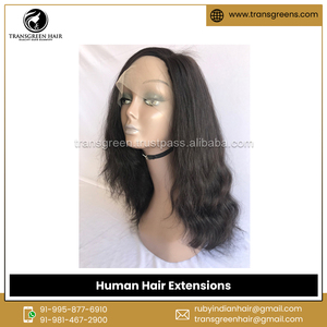 Meilleur fournisseur au monde vente facile à installer naturel ondulé 16 pouces pleine dentelle perruque vierge Temple cheveux qualité Extension de cheveux humains - Product Image 2