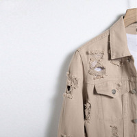 Veste en jean unisexe coupe-vent 100 % coton, broderie vieillie, dernière collection, tendance printemps-été, vente chaude