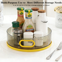 Plateau tournant en acrylique transparent pour réfrigérateur, organisateur avec plateau rotatif à 360° pour le rangement des épices et des condiments dans le garde-manger