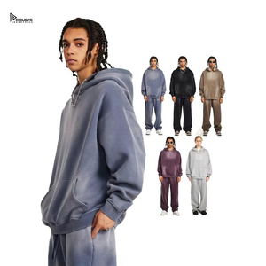 Top Premium Unisex Hooded <b>Joggers</b> Sweat Suits Set Printed Sun Faded <b>Oversized</b> Style Cotton Fleece Winter Acid Washed Tracksuits - Product Image 5