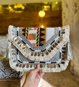 Luxury Crafts Banjara Handbag Embroidered Tribal Banjara Clutch Evening <b>Bag</b> Banjara Handbag With Mirror Work - Product Image 4