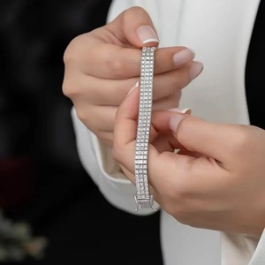 Bijoux fins or rose VVS Moissanite lab Grown Diamond Classic Chain Bracelet fantaisie pour homme femme acheter en gros Stock indien - Product Image 2