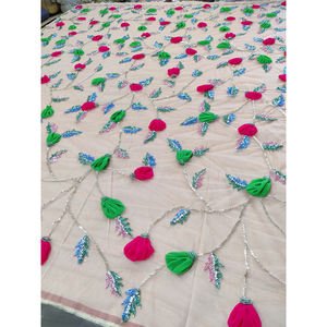 Proveedor al por mayor de telas de red con cuentas ecológicas, tricot no tejido bordado con cuentas para mujeres, para vestido de fiesta para niñas - Product Image 3