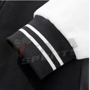 Veste universitaire surdimensionnée personnalisée pour hommes avec broderie en chenille et manches en cuir à col montant pour l'hiver - Product Image 5