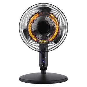 VE1625 Calentador Infrarrojo Negro 2 en 1 de 2000W, Calentador Eléctrico Independiente de Plástico con Cristal de Carbono 1 - Product Image 5