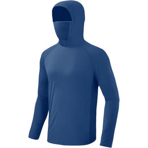 Camiseta con capucha de pesca para hombre, sublimación personalizada impresa con tela transpirable y mangas largas para actividades al aire libre - Product Image 1