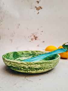 Tazón de Resina para Servir, para Hogar, Hotel, Restaurantes, Vajilla de Mesa, Color Blanco y Verde, Diseño Moderno, Tazones para Frutas - Product Image 4