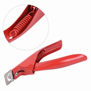 Cortauñas postizas de acero inoxidable, cortador de puntas de uñas con revestimiento de Color rojo, de acrílico - Product Image 3