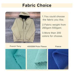 Sweat à capuche unisexe épais avec fermeture éclair, 100% coton, hiver, logo personnalisé, impression numérique, polaire épaisse, style streetwear, vêtements d'extérieur - Product Image 3