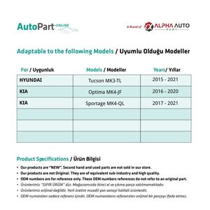Pièces de rechange compatibles : Poulie tendeur de lève-vitre droit pour Optima Sportage - Product Image 2