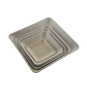 100% platos cuadrados de vajilla desechables de hoja de palma India biodegradables naturales para bodas y servicio de alimentos - Product Image 4