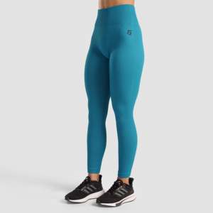 Leggings Vigor Flex sans couture en vert, fabriqués en tissu tricoté confortable - Product Image 1