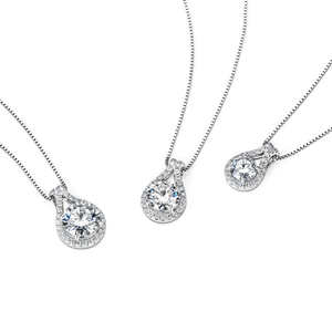 Temperament Simple 0.50 CT VVS Moissanite Teardrop Pendant Necklace Real 925 Silver Chain for Women Wedding Engagement <b>Jewellery</b> - Product Image 6