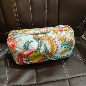 กระเป๋าเครื่องสำอางสำหรับเดินทางผู้หญิง 3 ชิ้น ลายผลไม้สวยงาม พิมพ์ลายบล็อก ผ้าฝ้ายเย็บติดซิป เป็นมิตรกับสิ่งแวดล้อม กันน้ำ - Product Image 2