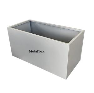 Jardinera Rectangular Grande de Metal Galvanizado para Decoración de Jardín, con Recubrimiento en Polvo, Orificios de Drenaje y Diseño Moderno - Product Image 1