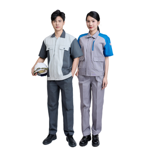 Meilleures ventes Nouveau style Ensemble de vêtements de travail pour soudeurs bleu foncé Unisexe Mode professionnelle Respirant Séchage rapide Coton/Polyester/Spandex - Product Image 1