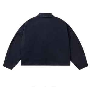 Veste bomber en toile décontractée de style streetwear, imprimée, brodée, or, argent, marron, noir, poches avant, respirante - Product Image 4