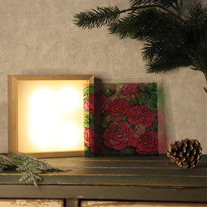 Cadre <span class=keywords><strong>photo</strong></span> décoratif en verre teinté et cristal K9 fait main - Veilleuse à énergie curative imprimée UV - Product Image 5