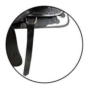 Ensemble de selle occidentale faite à la main avec collier de poitrine de bride d'équitation en cuir véritable conception usinée pour les courses de barils - Product Image 6