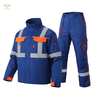 Ensemble veste et pantalon de travail imperméable haute visibilité personnalisé de la meilleure qualité Uniforme de sécurité durable Rayures réfléchissantes contrastées - Product Image 1