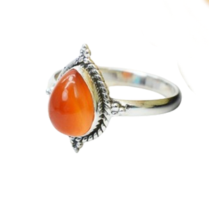 Bague faite à la main solide en argent Sterling 925 classique meilleur Design cornaline bijoux en pierres précieuses 925 timbre bague en argent Sterling bijoux - Product Image 1