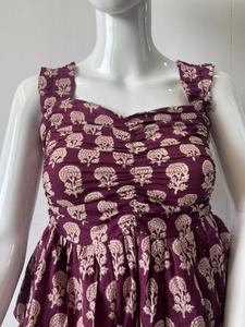 เดรสยาวคลุมเข่าผ้าฝ้ายพิมพ์ลายสีม่วงชุดเดรสยาวคลุมเข่าสำหรับใส่ไปงานปาร์ตี้แบบทางการสไตล์ลำลองหรูหรา6XL โบฮีเมียนสำหรับฤดูหนาว - Product Image 2