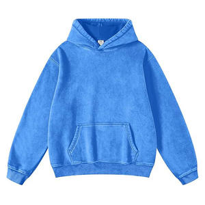 Sweat-shirts à capuche vintage personnalisés en pierre délavée à l'acide, à épaules tombantes, à fermeture éclair, délavés au soleil, lourds et usés - Product Image 2